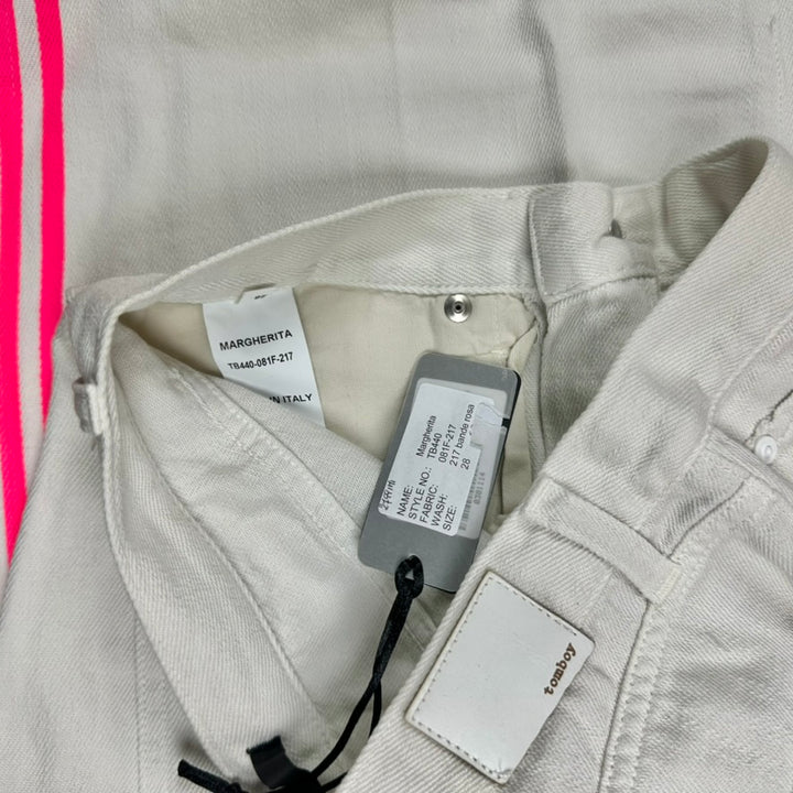 NWT- Made in Tomboy 'Margherita' High Rise Wide Leg Stripe Side Jeans - Size 28