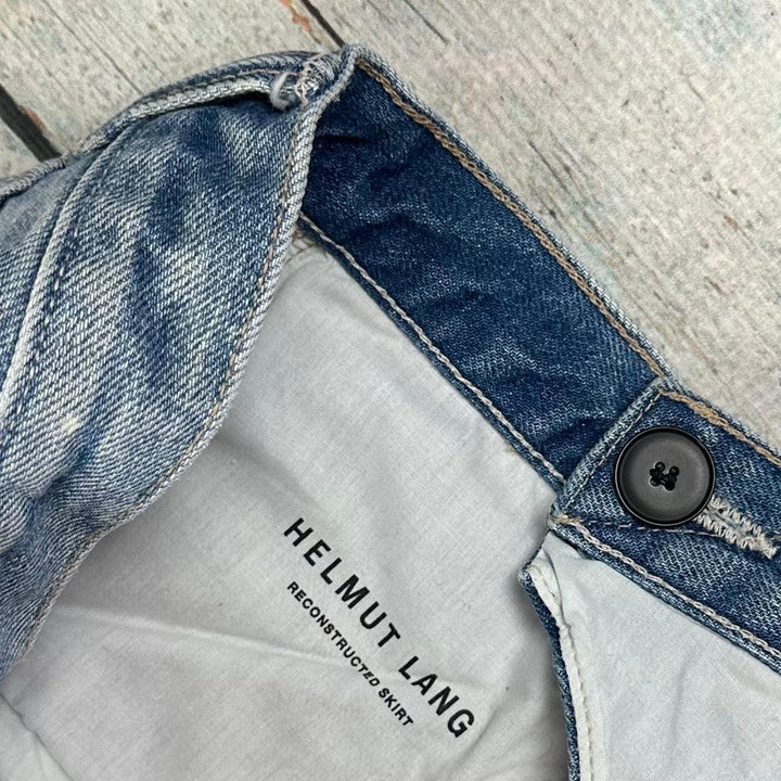 Helmut Lang USA Distressed Crossover Denim Maxi Skirt - Size 26