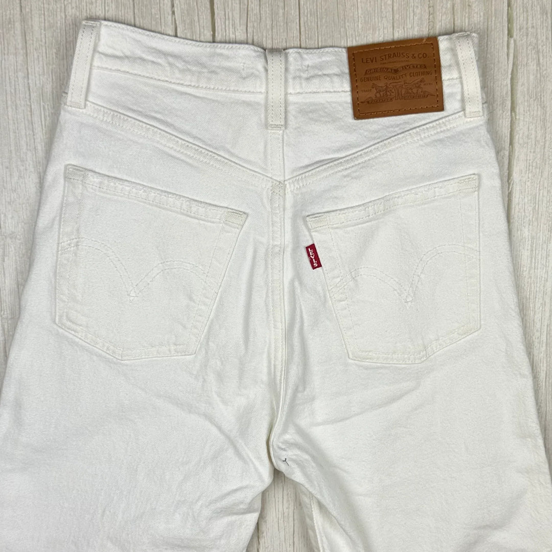 Levis Ladies ‘Ribcage Straight Ankle’ White Jeans  - Size 24