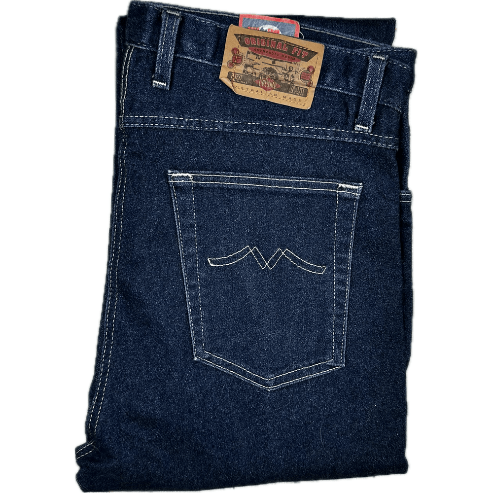 Authentic Jeans Mens Stretchies 1980's Aussie Made Jeans -Size 38 - Jean Pool