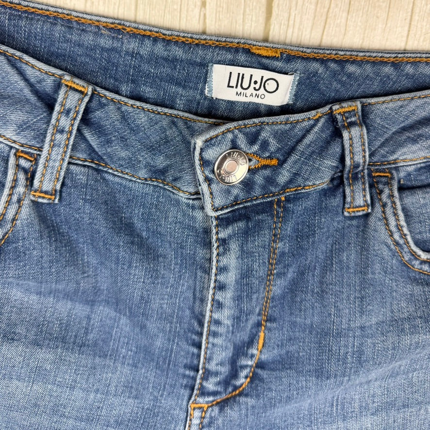 Liu-Jo Jeans Italian Ladies Slim Crystal Logo Jeans - Size 29
