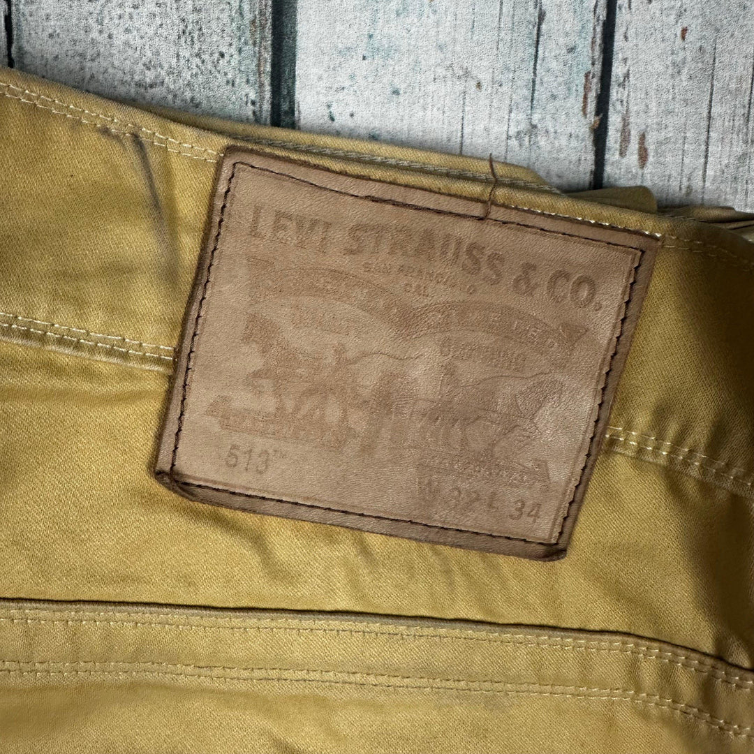 Levis Mustard Levis 513 Classic Jeans - Size 32S - Jean Pool