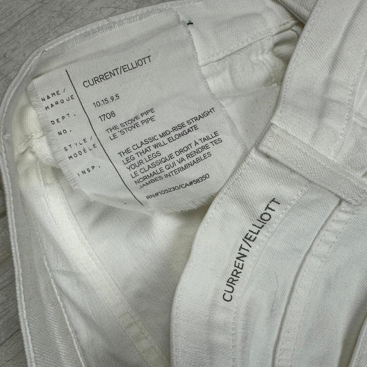 Current/Elliot 'The Stove Pipe' White Straight Jeans- Size 27