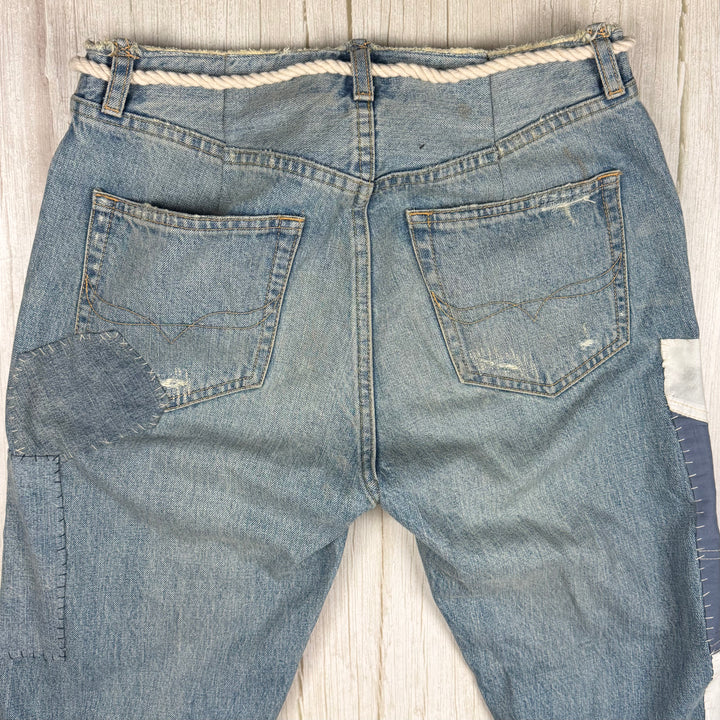 Ralph Lauren 'Avery Boyfriend' Patchwork Rope Belt Denim Jeans - Size 26