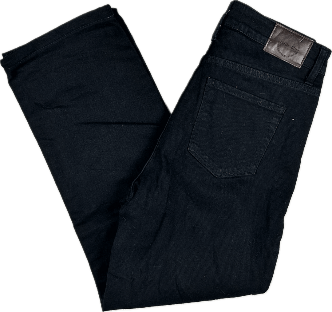 Denimsmith Black High Rise Straight Jeans Made in Melbourne - Size 28 - Jean Pool