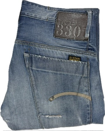 G Star RAW Mens 'Structor Straight' Trashed Jeans -Size 32