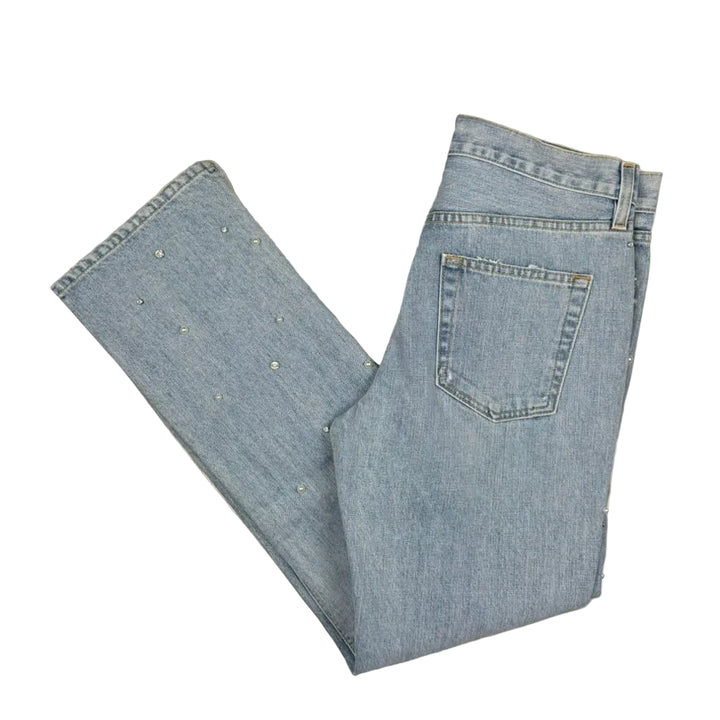 NWT - Jonathan Simkhai - Stunning Crystal & Pearl Trim Jeans  -Size 27
