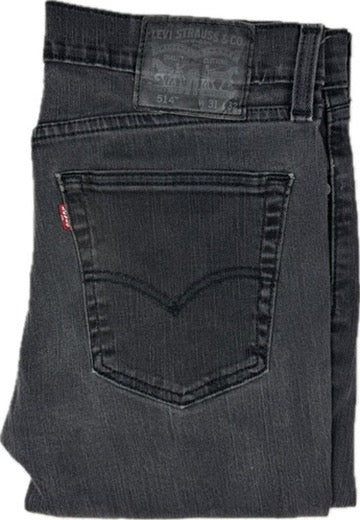 Levis 514 Aged Black Slim Straight Jeans -Size 31