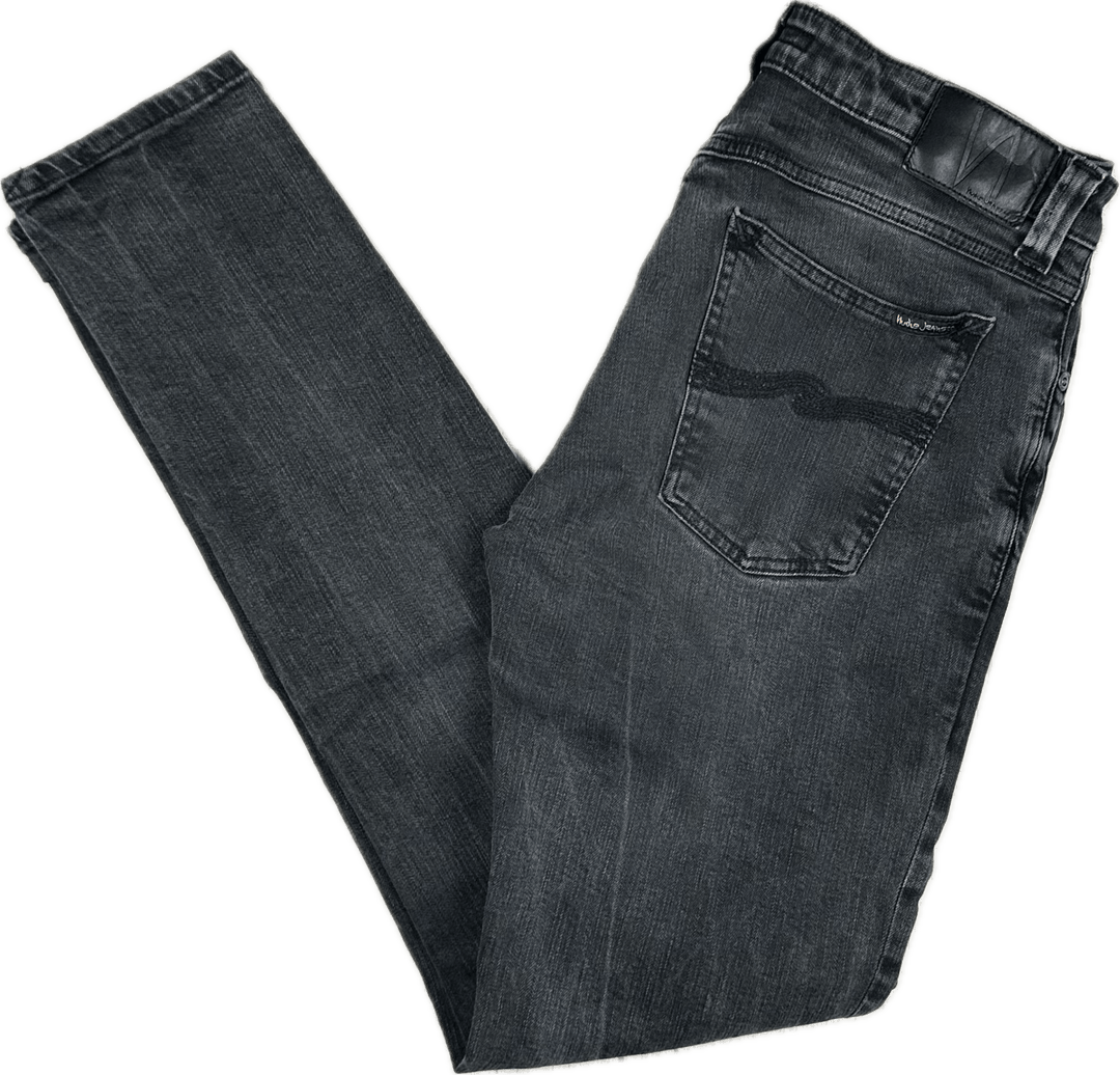 Nudie 'Skinny Lin' Used Black Wash Denim Jeans- Size 33/34