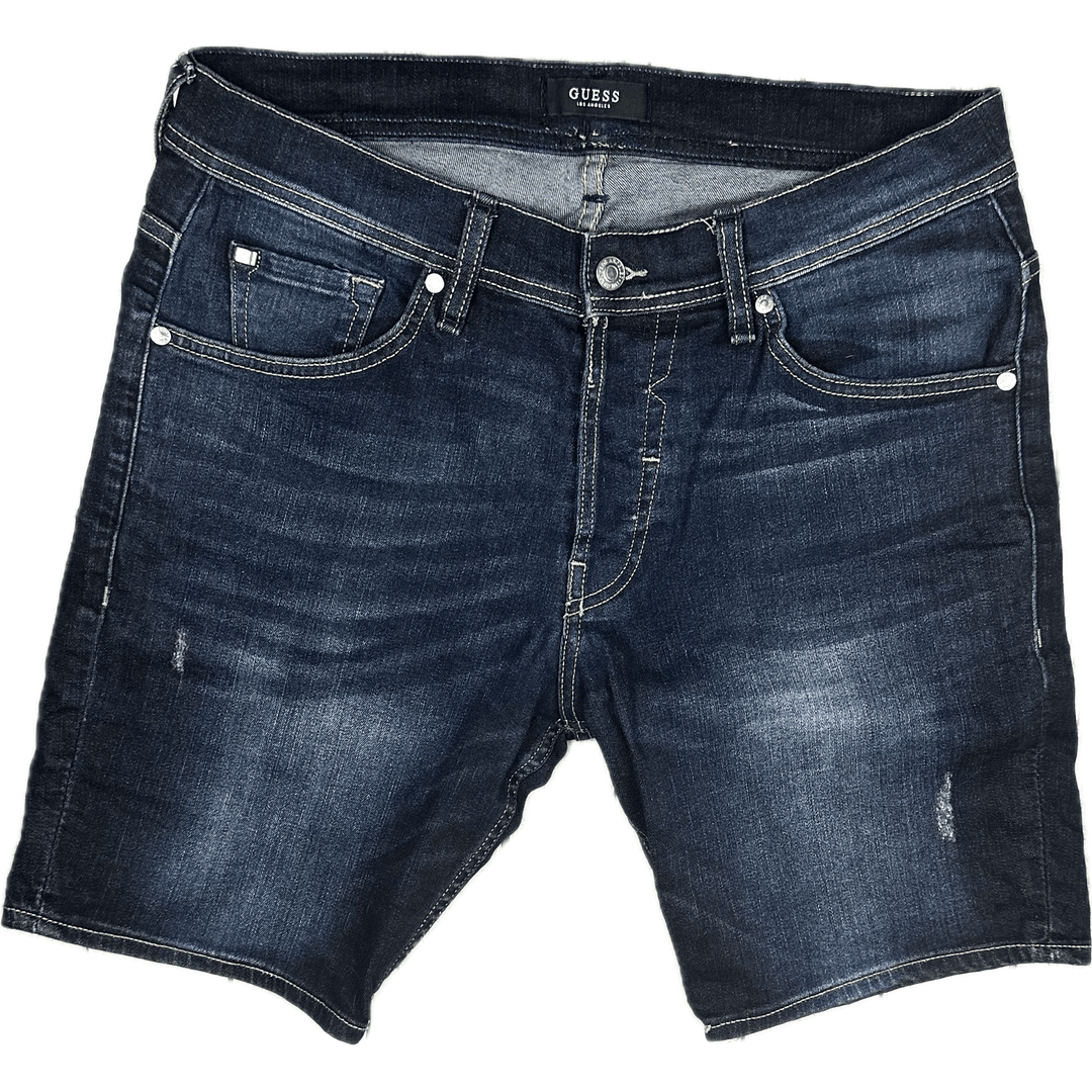 Guess Mens Stretch Denim Low Rise Shorts -Size 30 - Jean Pool