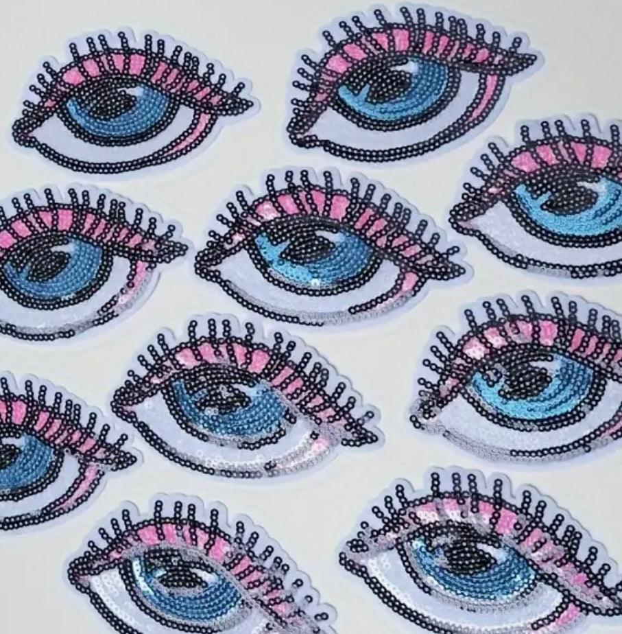 Blue Eye- Embroidered Sequin Patch - Jean Pool