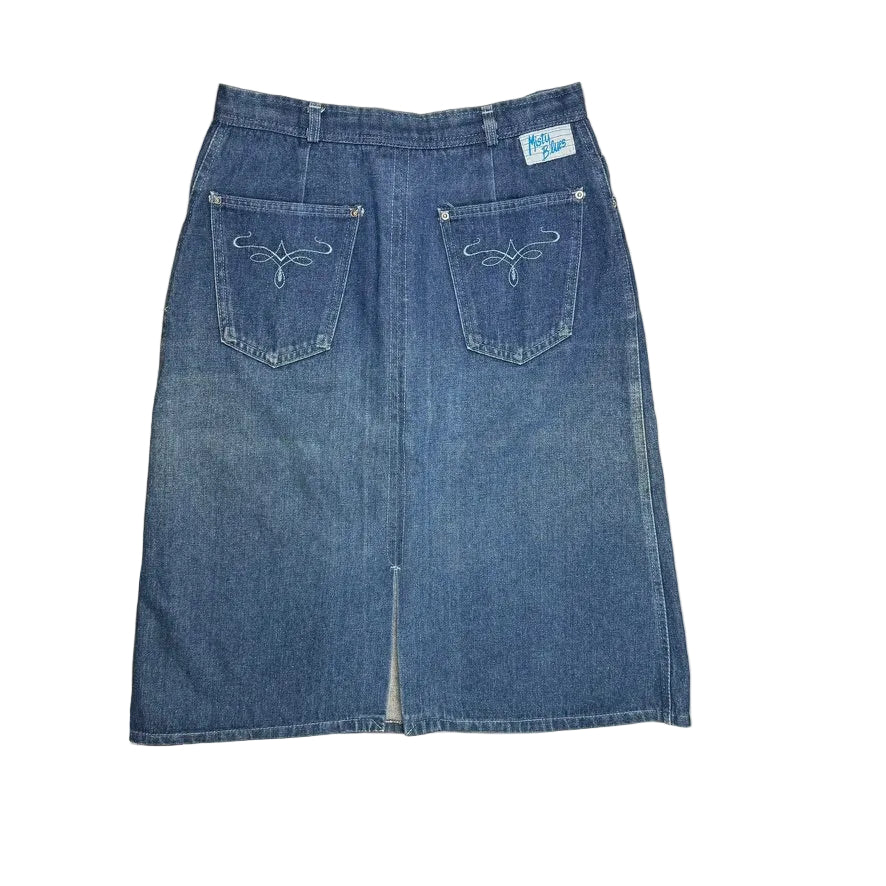 Vintage 1980's Australian Misty Blues Denim Skirt - Suit Size 10/12