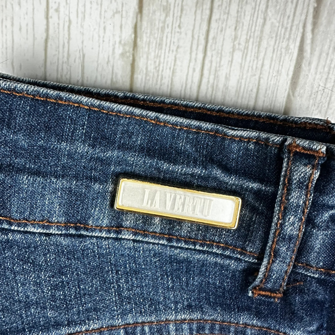 La Vertu High Blue Skinny Cuff Crop Jeans - Size 6
