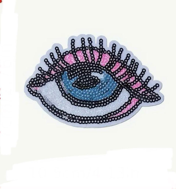 Blue Eye- Embroidered Sequin Patch - Jean Pool