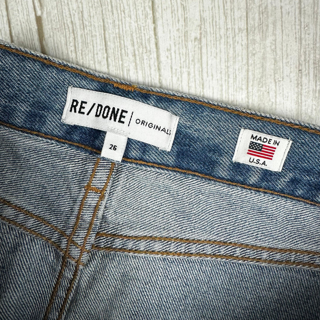 Re/Done USA Raw Hem Denim Skirt - Size 26 or 8AU