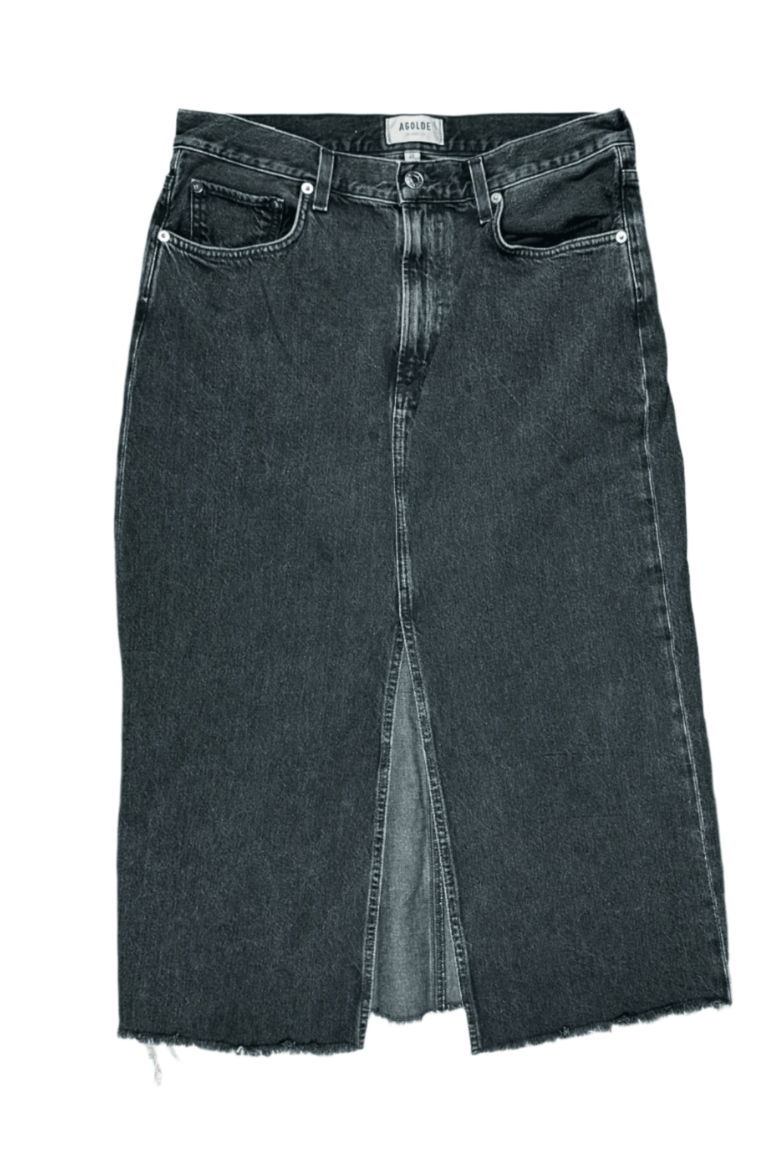 AGOLDE 'Leif Skirt' Vintage Wash Denim Maxi Skirt - Size 28