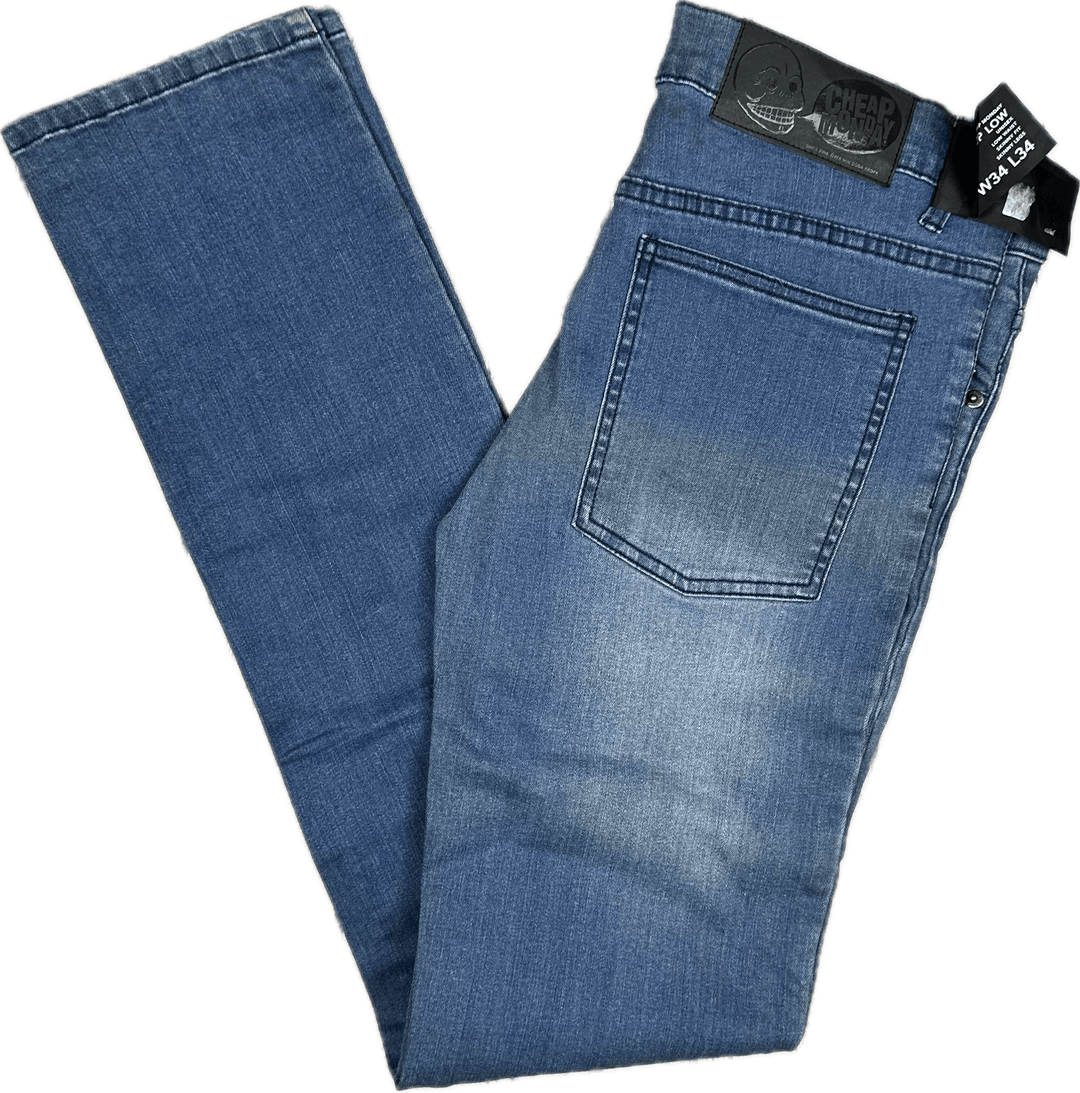 NWT - Cheap Monday 'Zip Low Mahmud Medium' Skinny Jeans - Size 34//34 - Jean Pool