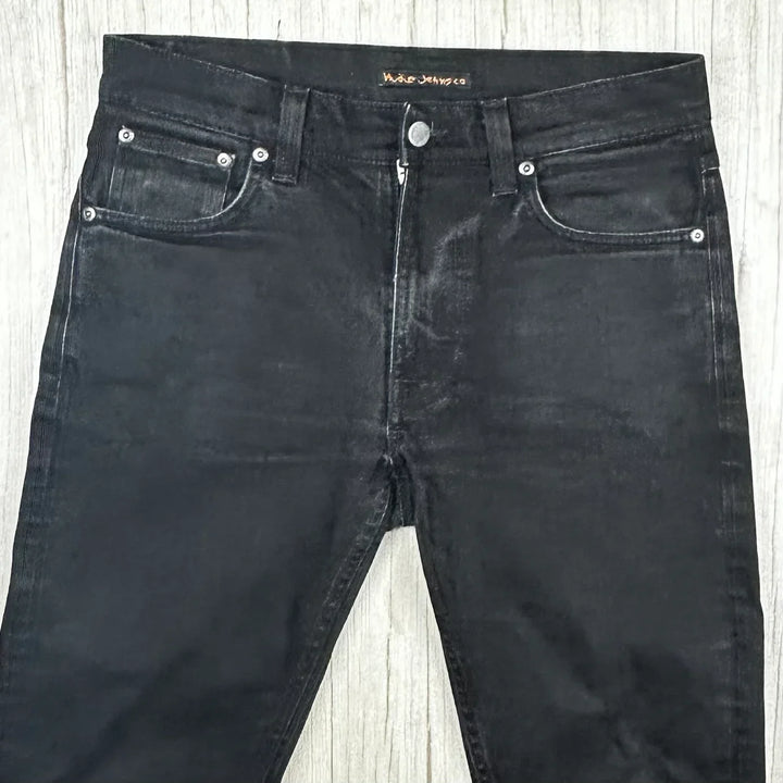 Nudie 'Lean Dean' Dry Cold  Black Wash Organic Cotton Jeans- Size 30/32