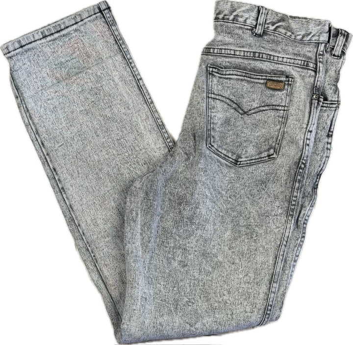 1980's Pioneer Acid Wash Slim Fit Jeans- Suit Size 34"