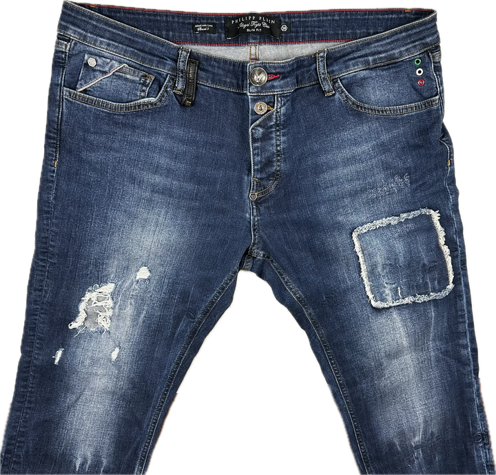 Philipp Plein Mens 'Special 3' Slim Fit  Fight Club Jeans -Size 38