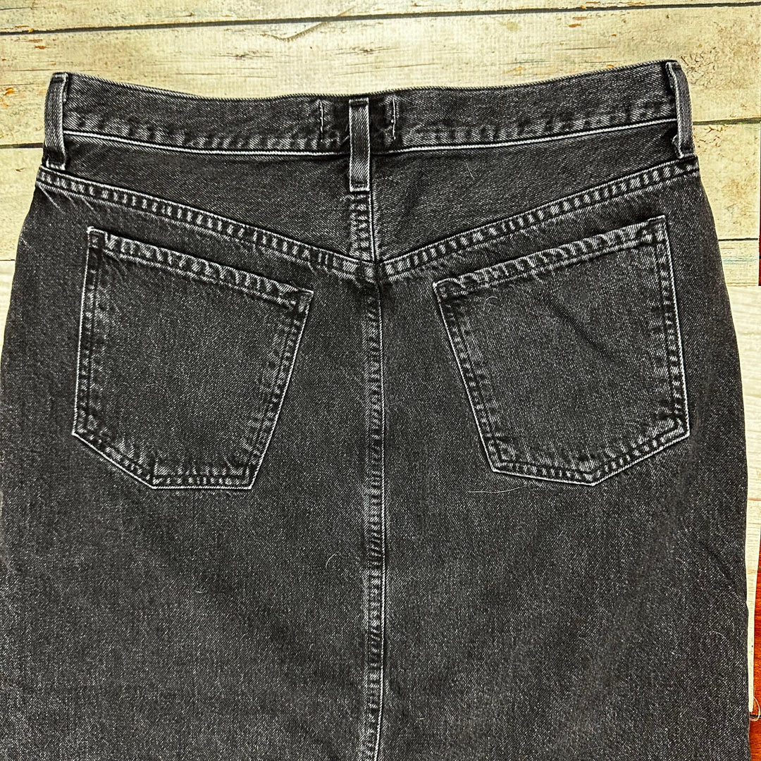 AGOLDE 'Leif Skirt' Vintage Wash Denim Maxi Skirt - Size 28