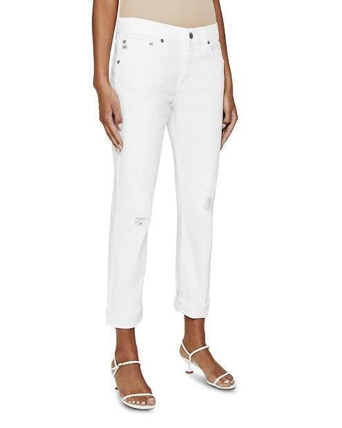 AG Adriano Goldschmied 'Ex-Boyfriend Slim' White Jeans - Size 29R - Jean Pool