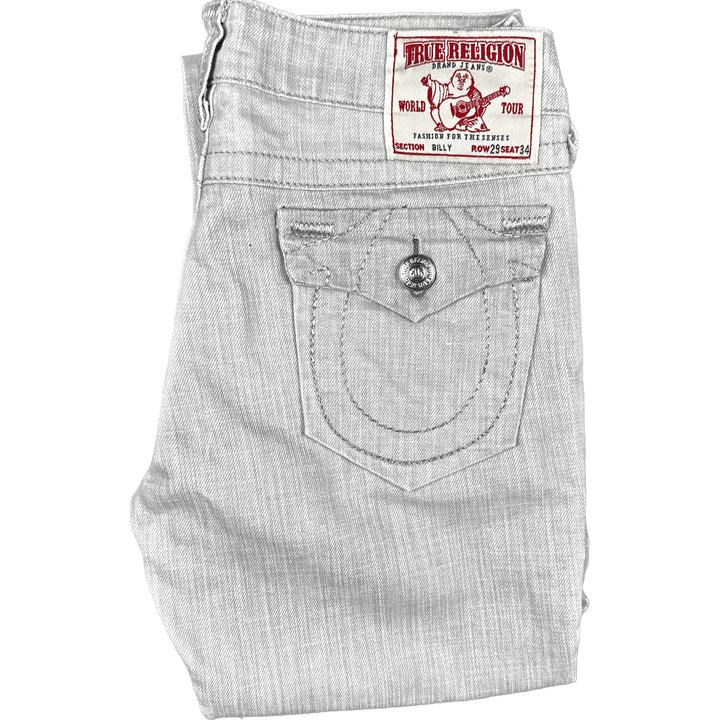 True Religion 'Billy' Silver Straight Cut Jeans- Size 29 - Jean Pool