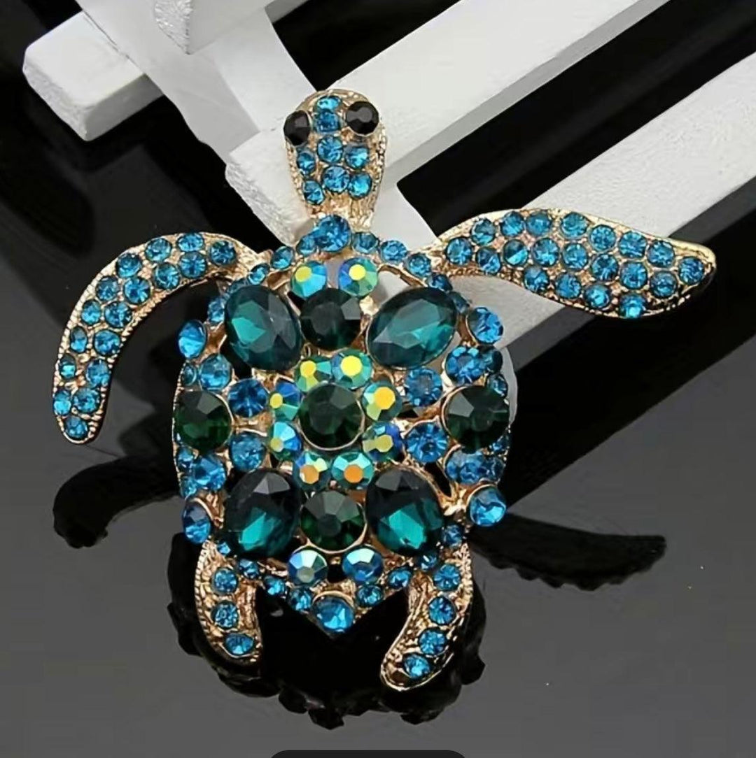 Green Turtle Sparkle Brooch
