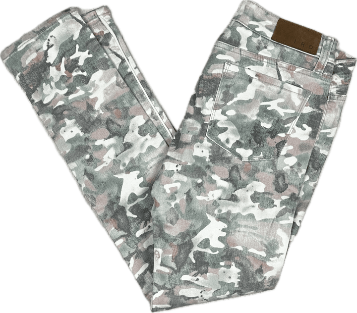 IRO France Ladies Pastel Camo Print Slim Fit Jeans- Size 27