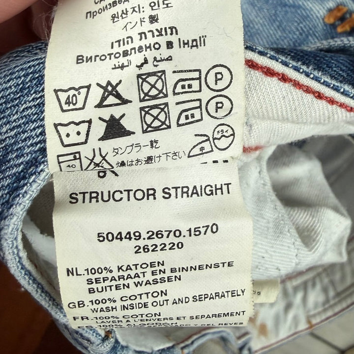 G Star RAW Mens 'Structor Straight' Trashed Jeans -Size 32