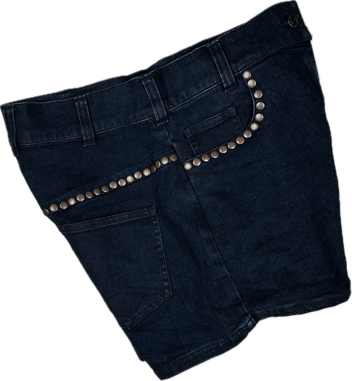 Zimmermann Ladies High Waist Studded Denim Shorts - Size 1