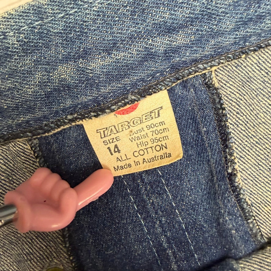 Vintage 1980's Australian Misty Blues Denim Skirt - Suit Size 10/12