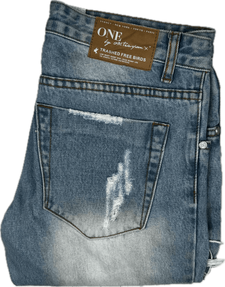 One Teaspoon "Trashed Free Birds" Low Waist Jeans  - Size 25"