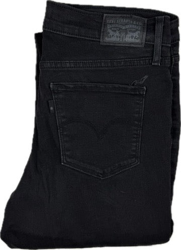 Levis 312 Shaping Slim Mid Rise Aged Black Jeans - Size 30"