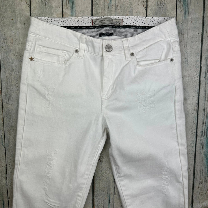 IKKS France Ladies White Slim Fit Jeans- Size 27 - Jean Pool