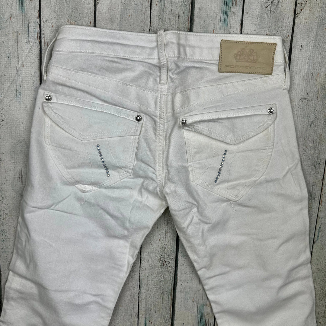 NWT - Fornarina Italian Ladies 'Bayley' White Jeans -Size 24 - Jean Pool