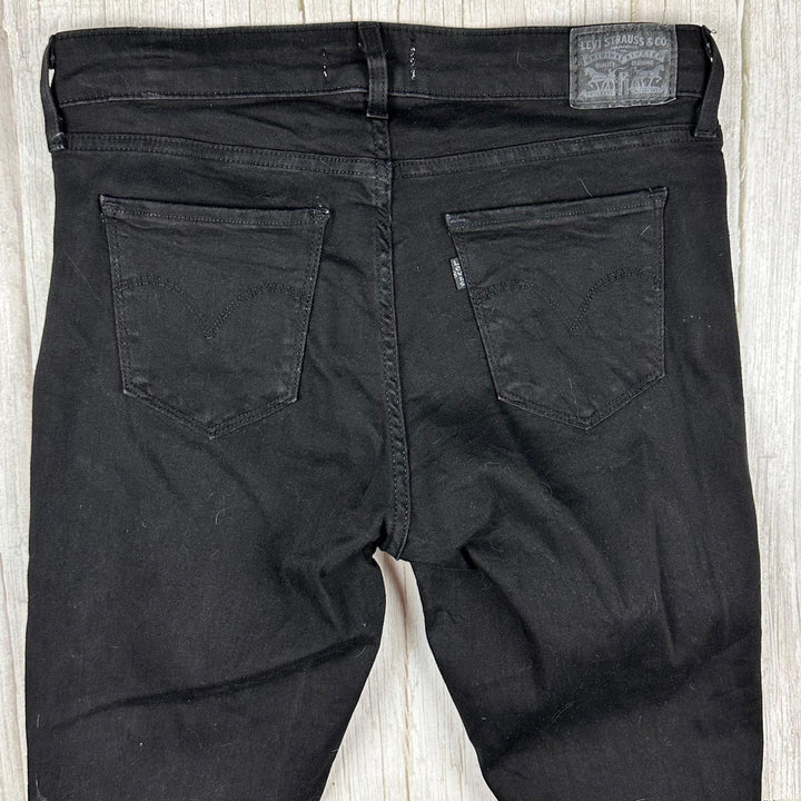 Levis 711 Black Mid Rise Skinny Jeans -Size 30 - Jean Pool