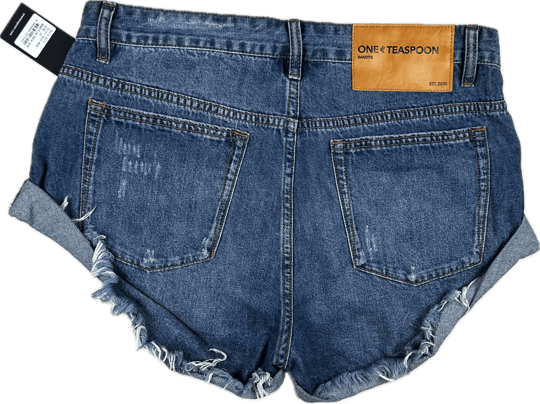 NWT - One Teaspoon Denim Low Waist 'Bandits' Shorts  - Size 27"