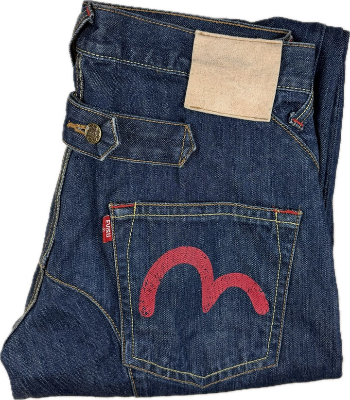 Evisu Japan  Evisu  Genes Cinch Back Logo Jeans - Size 30