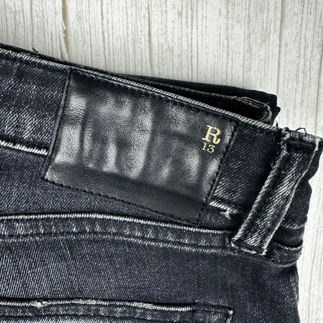 R13 Made in Italy 'Kate Skinny' Washed Black Jeans- Size 27