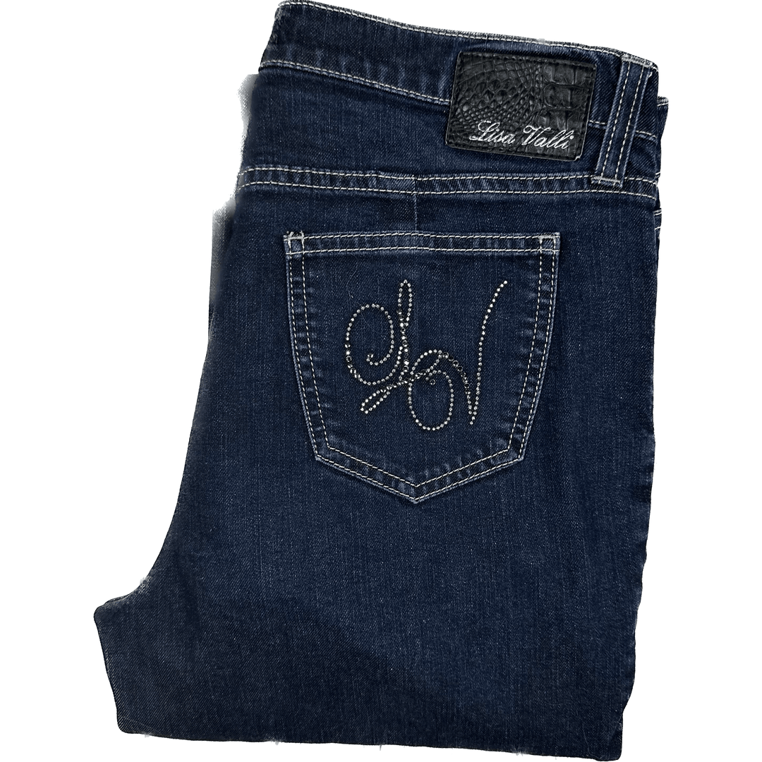 Lisa Valli Straight Leg 'LV' Logo Stretch Jeans Size- 29 - Jean Pool
