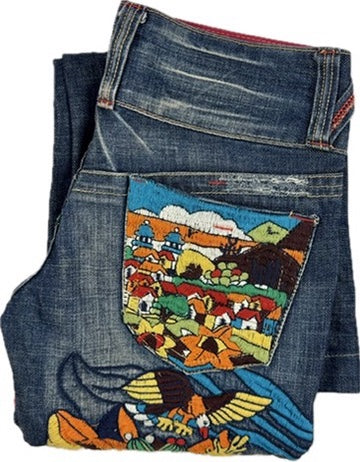 Red Pepper Japan Y2K Embroidered  Ladies Low Rise Boot Jeans - XS