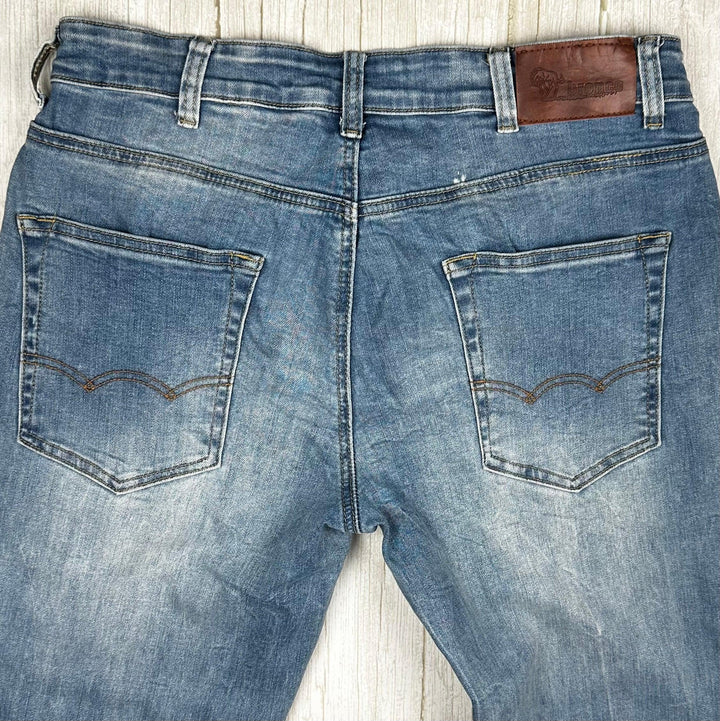 Bronco Australia Mens Slim Straight Jeans- Size 34/38 - Jean Pool