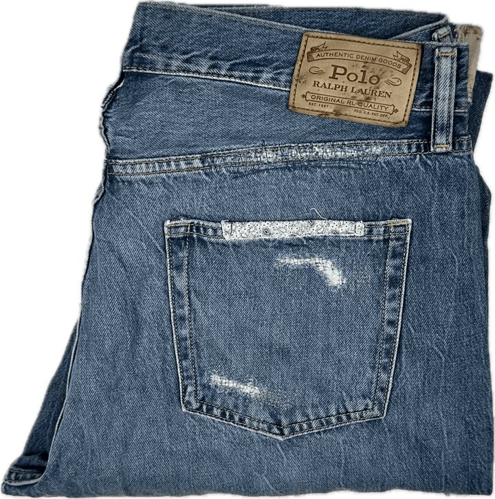 Ralph Lauren 'Avery Boyfriend' Patchwork Denim Jeans - Size 31 - Jean Pool