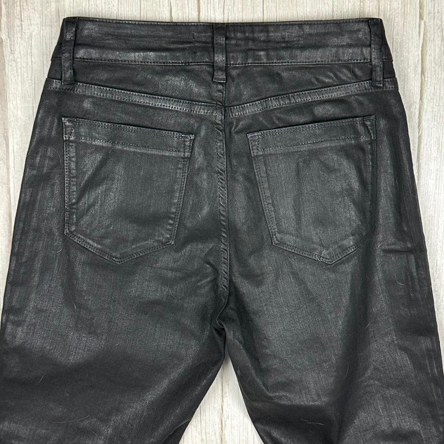 Reiss Lux Black Coated Mid Rise Skinny Jeans - Size 28