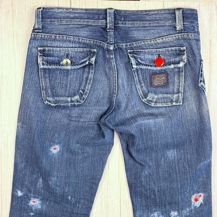 RA-RE Rag Recycle - Y2K Stunning Italian Distressed Jeans  -Size 30