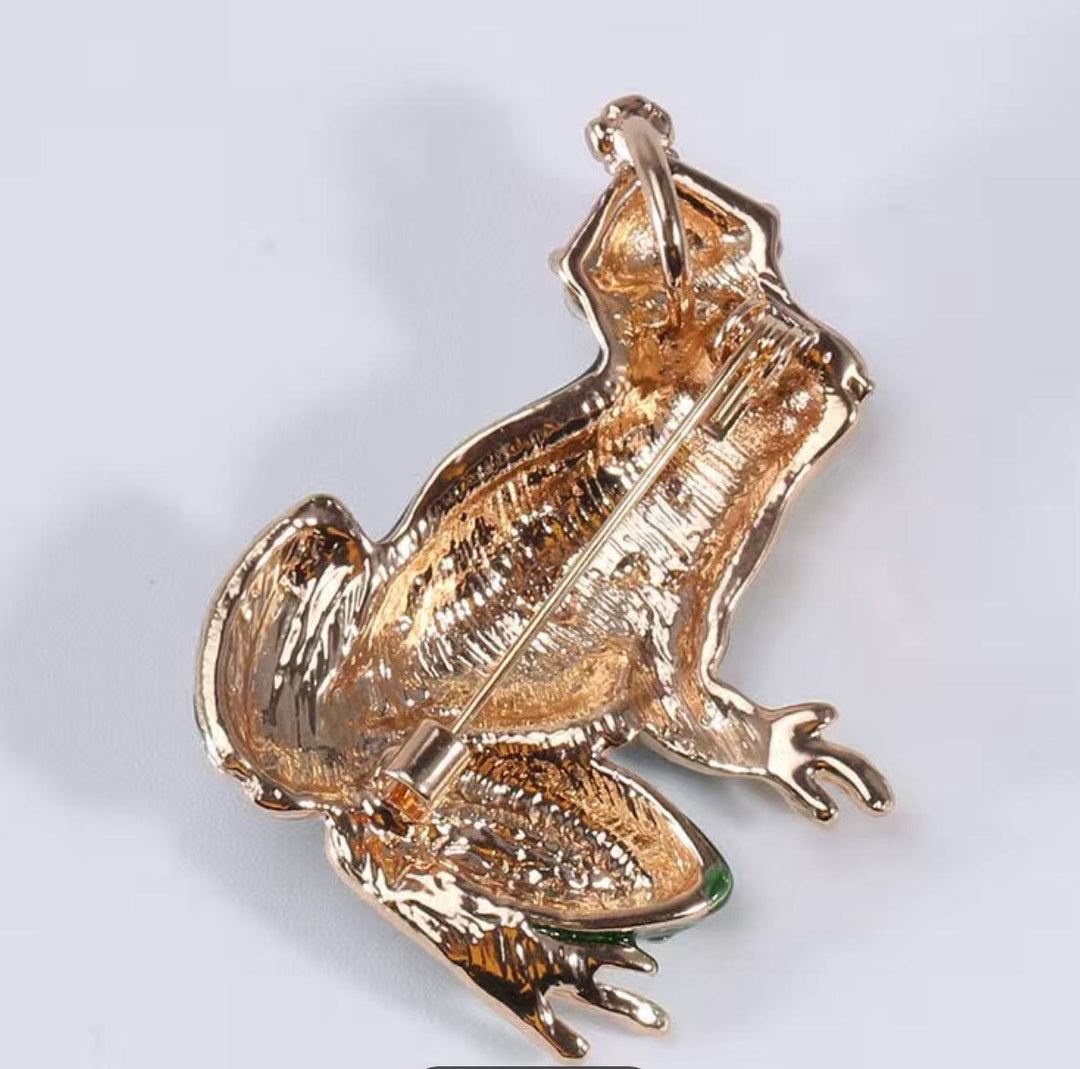 Frog Prince Enamel & Sparkle Brooch