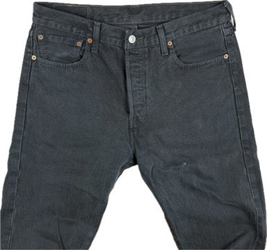 Levis 501 Button Fly Mens Black Jeans -Size 34