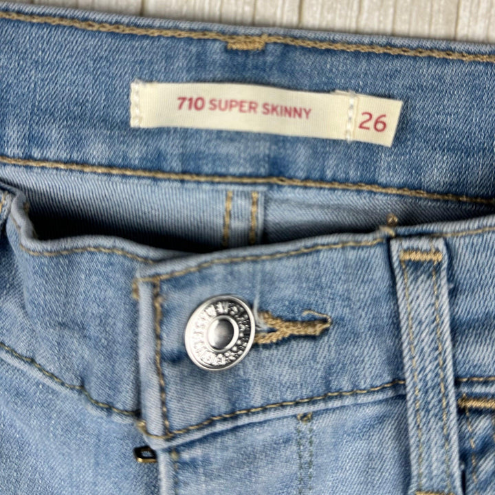 Levis 710 Super Skinny Mid Rise Denim Jeans - Size 26 - Jean Pool