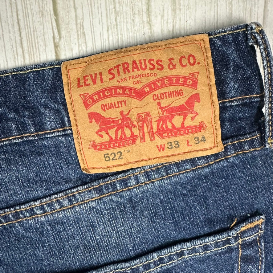 Levis 522 Mens Denim Cut Off Shorts -Size 33